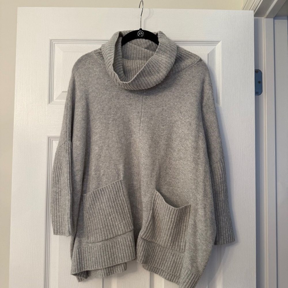 LOFT Heather Grey Turtleneck Oversized Sweater